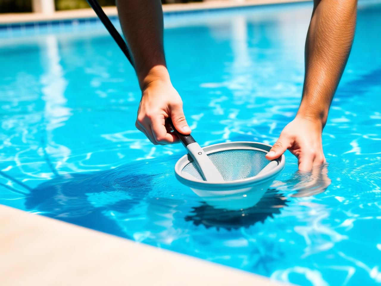 Pool technician at work
